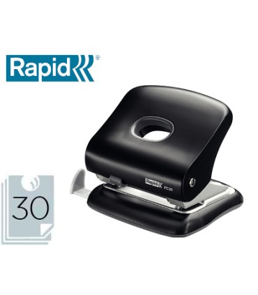 Taladrador rapid fc30 plastico color negro capacidad 30 hojas