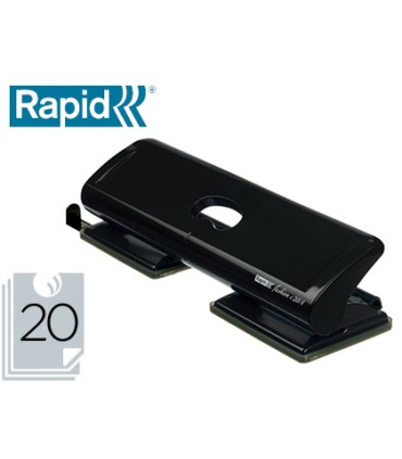 Taladrador rapid fashion fc20 4 metalico color negro 4 taladros capacidad 20 hojas