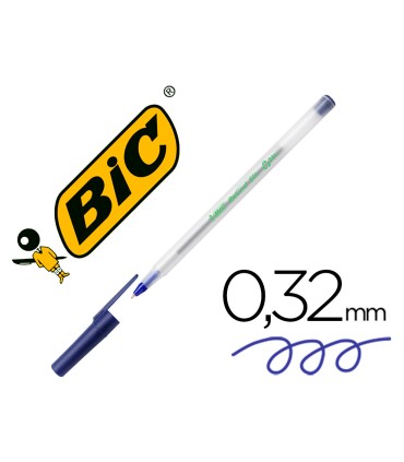 Boligrafo bic ecolutions round stic azul