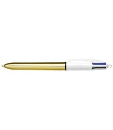 Boligrafo bic cuatro colores shine oro punta de 1 mm