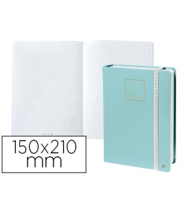 Libreta quo vadis life journal infinite dots puntos 15x21 cm 224 hojas tapa similpiel verde