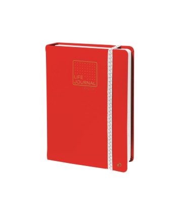 Libreta quo vadis life journal infinite dots puntos 15x21 cm 224 hojas tapa similpiel rojo