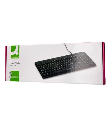 Teclado q connect negro con cable 15 m compatible windows