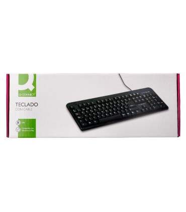 Teclado q connect negro con cable 15 m compatible windows