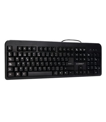 Teclado q connect negro con cable 15 m compatible windows