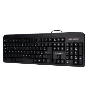 Teclado q connect negro con cable 15 m compatible windows