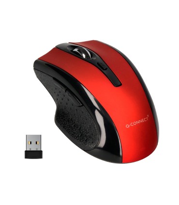 Raton q connect optico inalambrico 1000 dpi receptor usb 24 ghz rojo