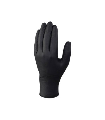 Guantes deltaplus de nitrilo desechable negro caja de 100 unidades talla 9 10