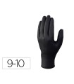 Guantes deltaplus de nitrilo desechable negro caja de 100 unidades talla 9-10