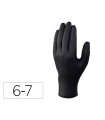 Guantes deltaplus de nitrilo desechable negro caja de 100 unidades talla 6-7