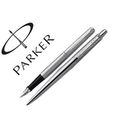 Juego parker duo jotter acero ct boligrafo pluma