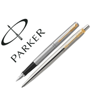 Juego parker duo jotter acero gt boligrafo pluma