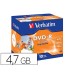 Dvd r verbatim imprimible capacidad 47gb velocidad 16x 120 min pack de 10 unidades