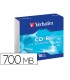 Cd rom verbatim extra proteccion capacidad 700mb velocidad 52x 80 min pack de 10 unidades caja slim