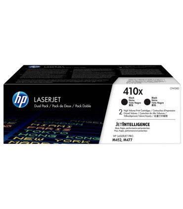 Toner hp laserjet pro 410x m452 m477 negro pack de 2 unidades 6500 paginas