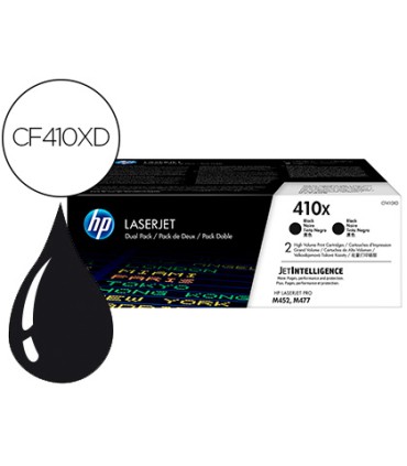 Toner hp laserjet pro 410x m452 m477 negro pack de 2 unidades 6500 paginas