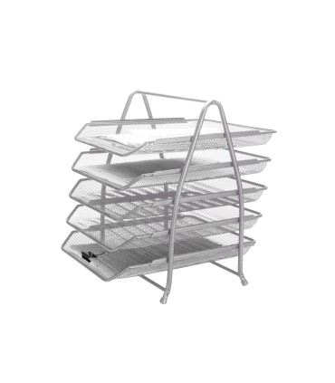 Bandeja sobremesa metalica q connect kf18476 rejilla plata 5 bandejas movibles 350x275x375 mm