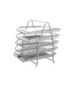 Bandeja sobremesa metalica q-connect kf18476 rejilla plata 5 bandejas movibles 350x275x375 mm