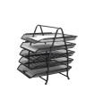 Bandeja sobremesa metalica q-connect kf18474 rejilla negro 5 bandejas movibles 350x275x375 mm