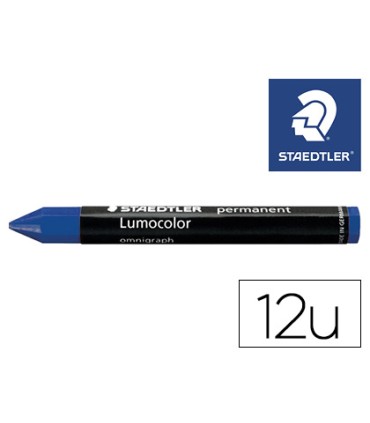 Cera staedtler para marcar azul lumocolor permanente omnigraph 236 caja de 12 unidades