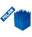 Boligrafo milan p1 expositor de 40 unidades retractil 1 mm touch mini azul