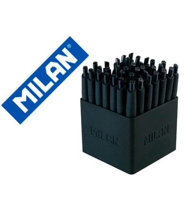 Boligrafo milan p1 retractil 1 mm touch mini negro expositor de 40 unidades