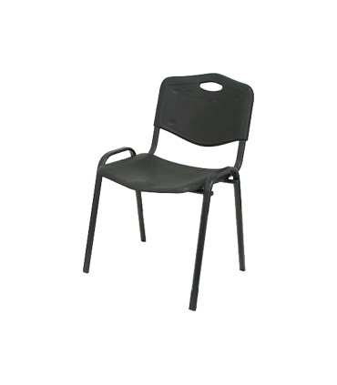 Silla apilable pyc estructura metal asiento respaldo pvc ergonomica 810x480mmx420 mm color negro