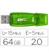 Memoria usb emtec flash c410 64 gb 20 verde