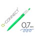 Boligrafo q connect retractil kf14625 biodegradable verde tinta azul