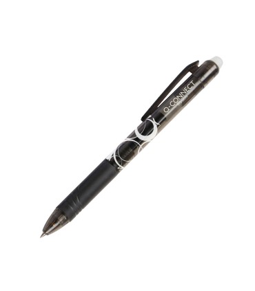 Recambio boligrafo q connect retractil kf11057 borrable negro caja de 3 unidades