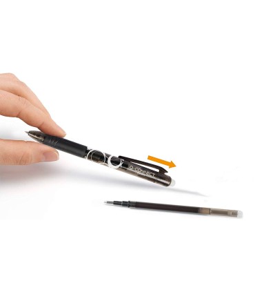 Recambio boligrafo q connect retractil kf11057 borrable negro caja de 3 unidades