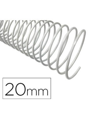 Espiral metalico q connect blanco 64 5 1 20mm 12mm caja de 100 unidades