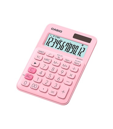 Calculadora casio ms 20uc pk sobremesa 12 digitos tax color rosa