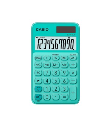 Calculadora casio sl 310uc gn bolsillo 10 digitos tax tecla color verde