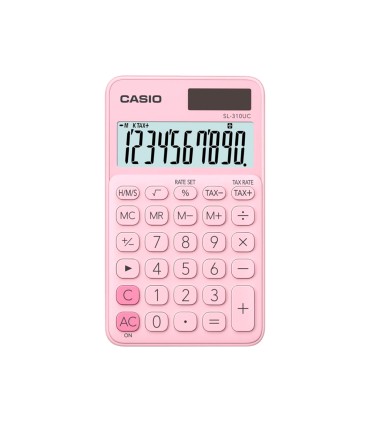 Calculadora casio sl 310uc pk bolsillo 10 digitos tax tecla doble cero color rosa