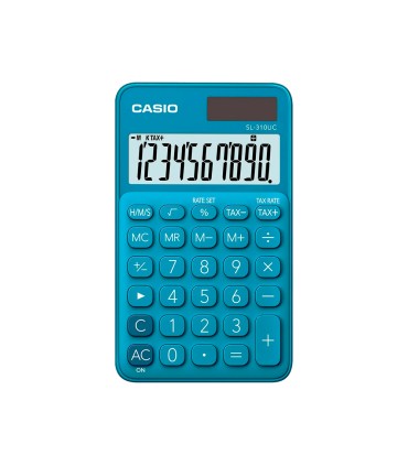 Calculadora casio sl 310uc bu bolsillo 10 digitos tax tecla color azul