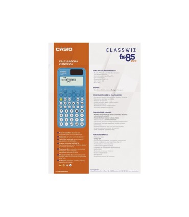 Calculadora casio fx 85sp cw iberia solar cientifica 300 funciones 9 memorias 15102 digitos 16 mb flash con tapa