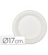 Plato de fibra natural nupik biodegradable blanco 17 cm de diametro apto microondas paquete de 50 unidades