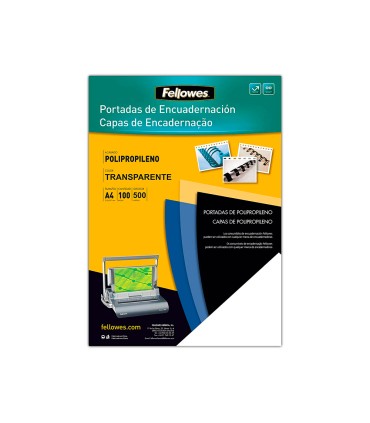 Tapa de encuadernacion fellowes din a4 polipropileno negro 500 micras pack de 100 unidades