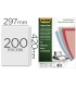 Tapa de encuadernacion fellowes din a3 pvc transparente cristal 200 micras pack de 100 unidades