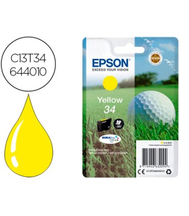 Ink jet epson 34 workforce pro wf 3720 wf 3720dwf wf 3725dwf amarillo 300 paginas