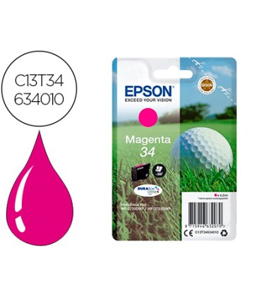 Ink jet epson 34 workforce pro wf 3720 wf 3720dwf wf 3725dwf magenta 300 paginas