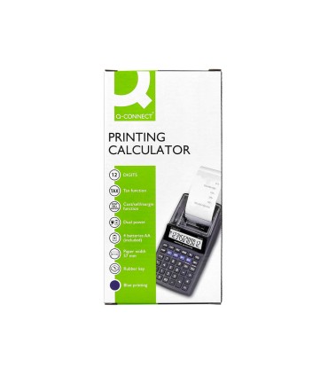 Calculadora q connect impresora pantalla papel kf11213 12 digitos tinta azul