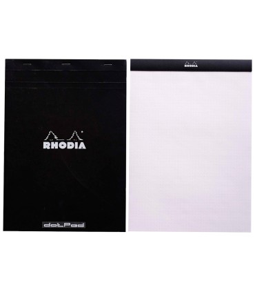 Bloc nota rhodia black dot pad din a5 80 hojas 80 g m2 liso con puntos negros 5 mm perforado