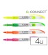 Rotulador q connect fluorescente punta biselada tinta liquida bolsa de 4 unidades colores surtidos