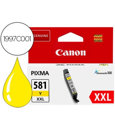 Ink jet canon 581 xxl ts9550 ts705 amarillo 830 paginas