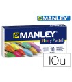 Lapices cera manley fluor y pastel caja de 10 colores surtidos