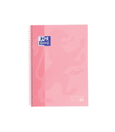 Cuaderno espiral oxford ebook 1 school touch te din a4 80 hojas cuadro 5 mm con margen flamingo pastel