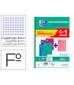 Cuaderno espiral oxford tapa extradura folio 80 hojas cuadro 4 mm con pizarra blancapack 4+1 colores tendencia
