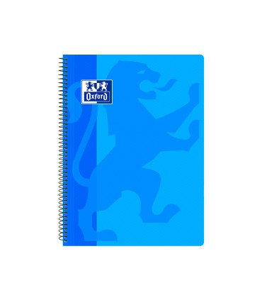 Cuaderno espiral oxford school classic tapa polipropileno folio 80 hojas cuadro 4 mm con margen azul